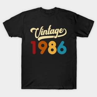 1986 Vintage Gift 34th Birthday Retro Style T-Shirt